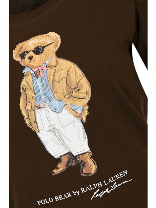 T-shirt in cotone con stampa teddy POLO RALPH LAUREN | 211A96599001